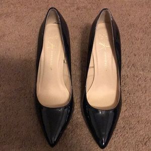 Navy Blue Patent Heel